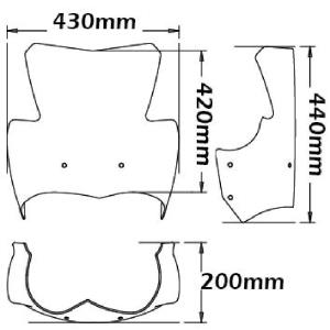 Parabrisas alto BMW k 1200-1300 r 04-15 Â· 2
